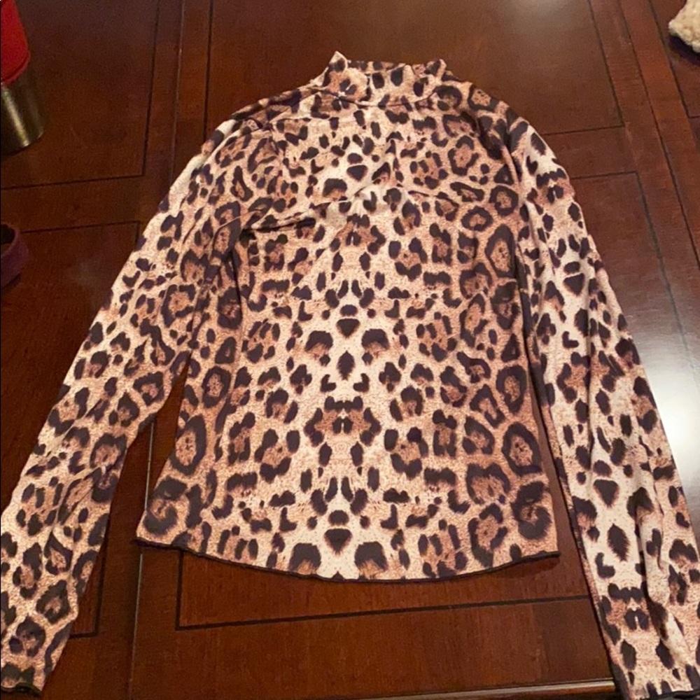 Cheetah print long sleeve blouse